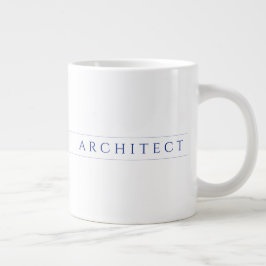 Caneca De Café Grande Copo Grande Branco / Azul Marinho