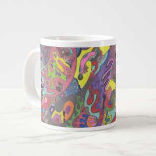 Caneca De Café Grande Cor animada, abstrato original