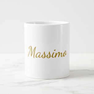 Caneca De Café Grande Cor Colorida Caligrafia Elegante Simples Nome