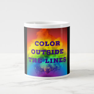 Caneca De Café Grande Cor Fora das Linhas
