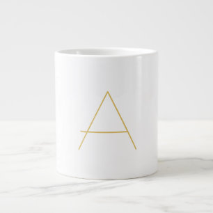 Caneca De Café Grande Cor Monograma Profissional Personalizado Dourado