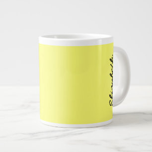Caneca De Café Grande Cor Sólida Amarela Canária