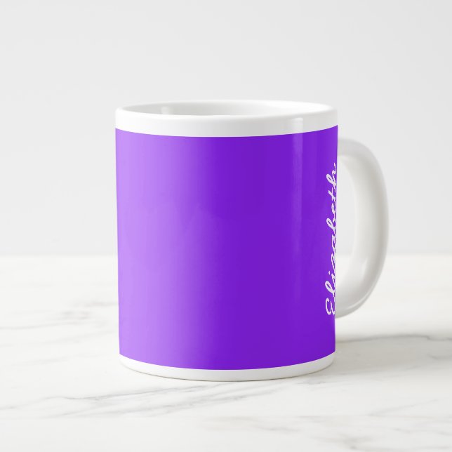Caneca De Café Grande Cor Sólida Neon Roxo Personalizada (Frente Esquerda)