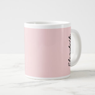 Caneca De Café Grande Cor Sólida Rosa Esmagada