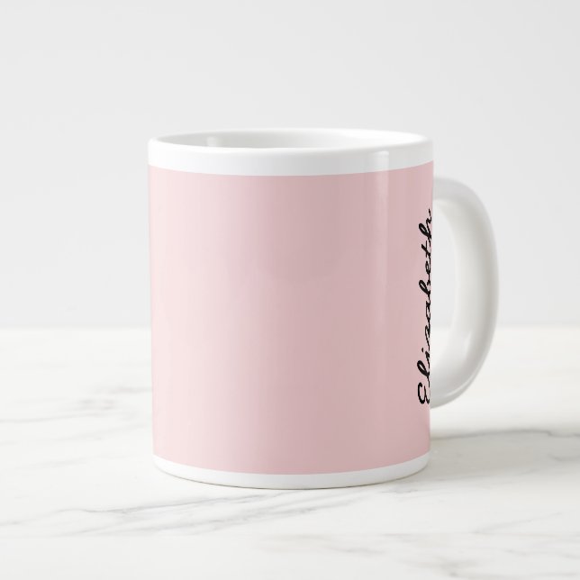 Caneca De Café Grande Cor Sólida Rosa Esmagada (Frente Esquerda)