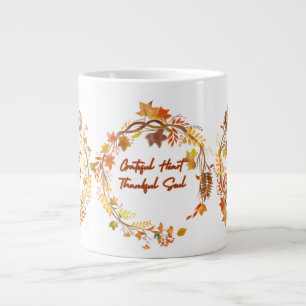 Caneca De Café Grande Coração Grato Alma Agradecida