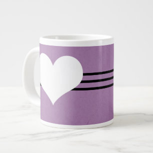 Caneca De Café Grande Coração Moderno Roxo Jumbo Mug
