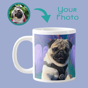 Caneca De Café Grande Corações de Namorados Bonito Adoram Duas Fotos Púr
