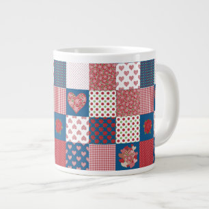 Caneca De Café Grande Corações e Rosas - Peixe-café Jumbo