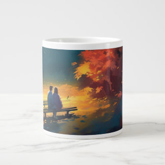 Caneca De Café Grande Corações Enrelaçados: Casal Bliss Mugs"