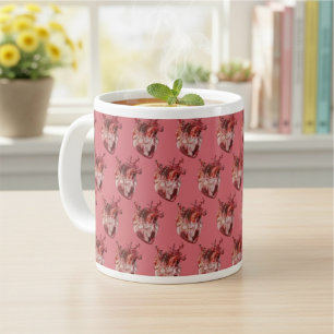 Caneca De Café Grande Corações Gigantes de Café Mug