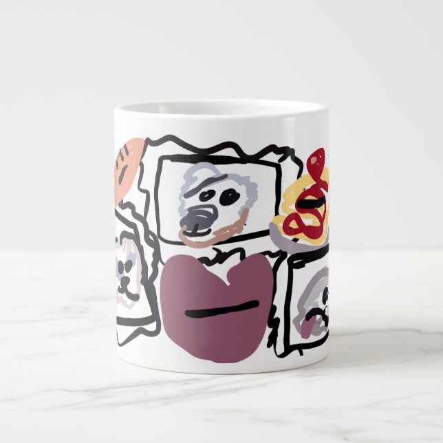 Caneca De Café Grande corações malteses (Frente)