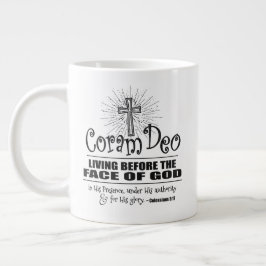 Caneca De Café Grande "Coram Deo" 20 oz JUMBO Mug (Preto)