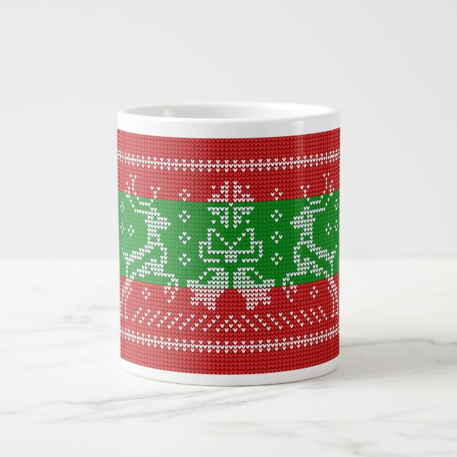 Caneca De Café Grande Cordéis de camisolas e camisolas do Xmas (Frente)