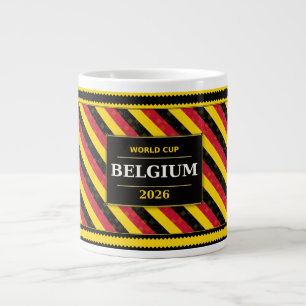 Caneca De Café Grande Cores da Bandeira do Fã de Futebol da Bélgica Padr