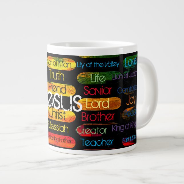 Caneca De Café Grande Cores de Jesus Multicores (Frente Esquerda)