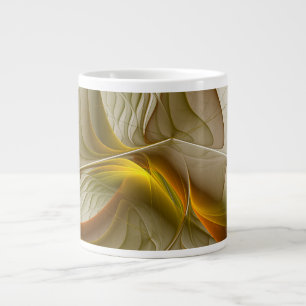 Caneca De Café Grande Cores de metais de Precioso, arte fractal Abstrato