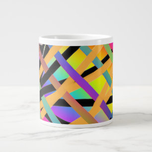 Caneca De Café Grande Cores Entrelaçadas