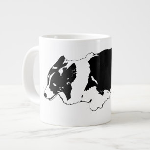 Caneca De Café Grande Corgi corrida, brilho de inverno