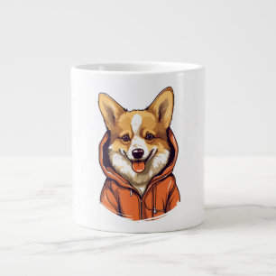 Caneca De Café Grande Corgi Engraçado Vestindo Moletom