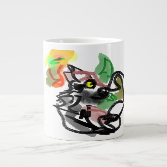 Caneca De Café Grande Corredor de outono do lobo (Frente)