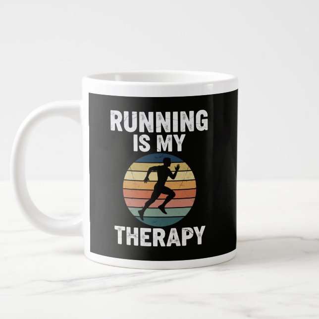 Caneca De Café Grande Correr É Minha Terapia (Esquerda)