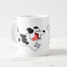 Caneca De Café Grande Corta Cortando Borda do Cartoon Collie Jumbo Mug