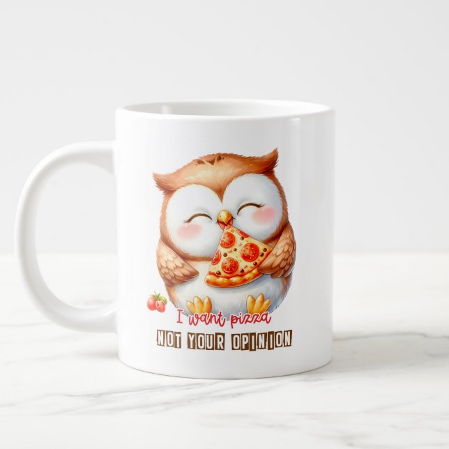 Caneca De Café Grande Coruja Diversão (Esquerda)
