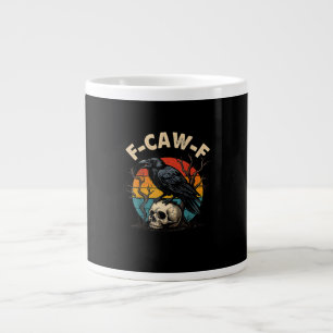 Caneca De Café Grande Corvo Antigo F-Caw-F Pássaro Preto Humor Meme Engr