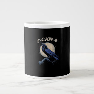 Caneca De Café Grande Corvo Engraçado F-Caw-F Amante de Corvo Criativo C