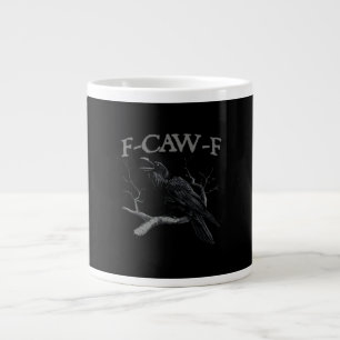 Caneca De Café Grande Corvo, F-Caw-F Clássico Estilo Vintage de Pássaro