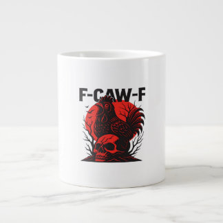 Caneca De Café Grande Corvo F-Caw-F Humor Gótico Engraçado