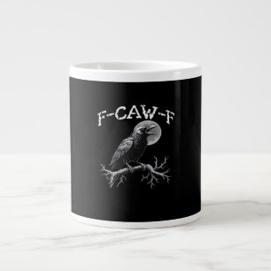 Caneca De Café Grande Corvo F-Caw-F Pássaro Engraçado Clássico Retrô