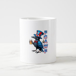 Caneca De Café Grande Corvo, F-Caw-F Pássaro Engraçado Criativo Casual