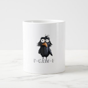 Caneca De Café Grande Corvo, F-Caw-F Pássaro Engraçado F-Caw-F Vaca Humo