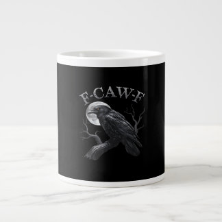 Caneca De Café Grande Corvo F-Caw-F Pássaro Engraçado Lua Gótico Humor A