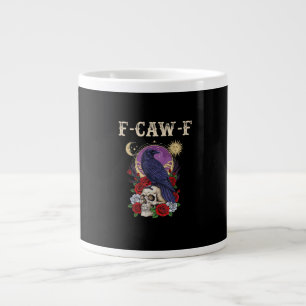 Caneca De Café Grande Corvo F-Caw-F Pássaro Engraçado Lua Gótico Humor A