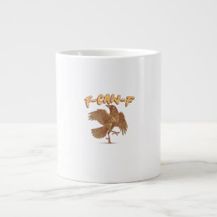 Caneca De Café Grande Corvo F-Caw-F Pássaro Engraçado Meme Corvo