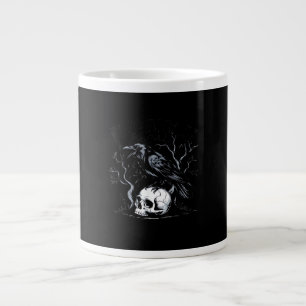 Caneca De Café Grande Corvo, F-Caw-F Pássaro Lua Gótico Humor Adulto