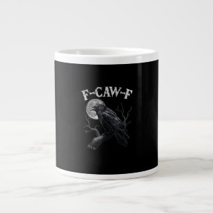 Caneca De Café Grande Corvo F-Caw-F Pássaro Lunar Engraçado Gótico Humor