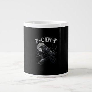 Caneca De Café Grande Corvo F-Caw-F Pássaro Lunar Engraçado Gótico Humor