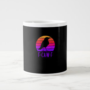 Caneca De Café Grande Corvo F-Caw-F Pássaro Retro Pôr do Sol Vintage F-C