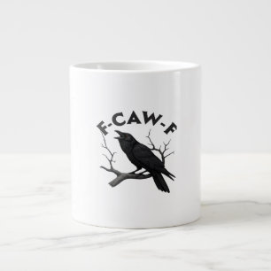 Caneca De Café Grande Corvo Gótico Engraçado Humor F-Caw-F Essencial Cri