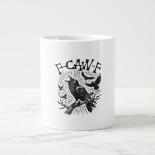 Caneca De Café Grande Corvo Gótico F-Caw-F Humor Engraçado Essencial Ret