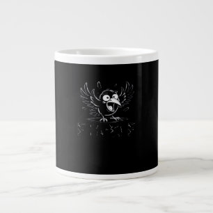 Caneca De Café Grande Corvo, Retro F-Caw-F Pássaro Corvo Engraçado Pássa
