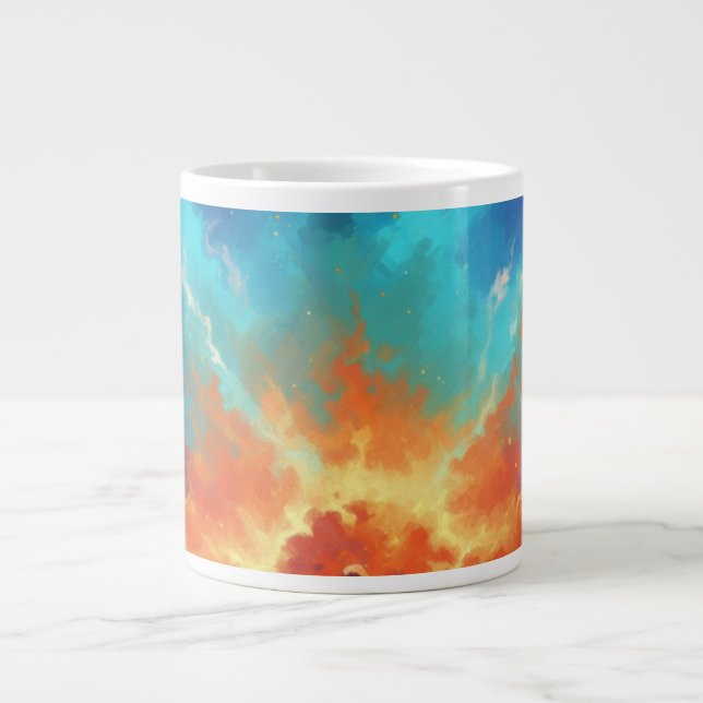 Caneca De Café Grande Cosmic Nebula Abstract Galaxy Space Art (Frente)