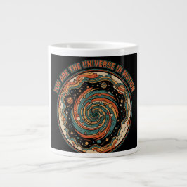 Caneca De Café Grande Cosmic Universe In Motion - Retro Aesthetic Spirit