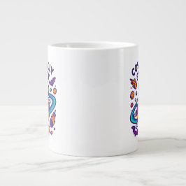 Caneca De Café Grande Cosmically Spooky Design Space Skeleton Halloween