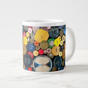 Caneca De Café Grande Costura - Botões - Monte de Botões