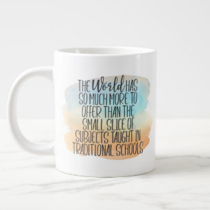 Caneca De Café Grande Cota do Rainbow Watercolor Educação para Homens